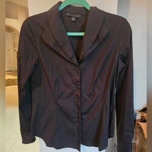 Lafayette 148 Black Double Collar Button Up shirt